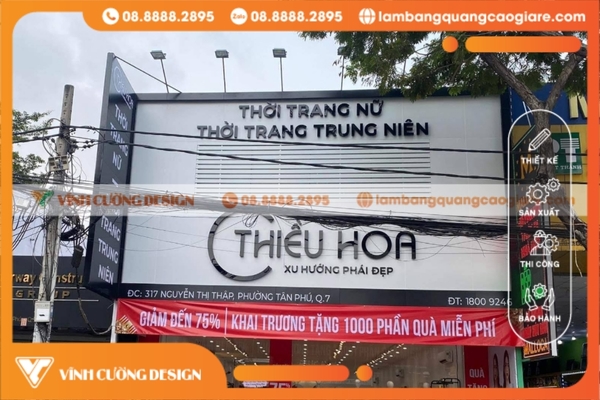 Thi công bảng hiệu hộp đèn quảng cáo giá rẻ TPHCM