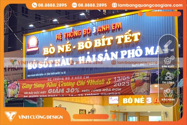 thi công bảng hiệu hộp đèn tại TPHCM