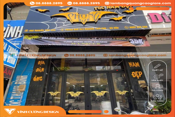 Thiết kế bảng hiệu hộp đèn CỰC ĐẸP, GIÁ RẺ 15 Thi công bảng hiệu tấm ốp 3D – bảng hiệu hộp đèn giá rẻ