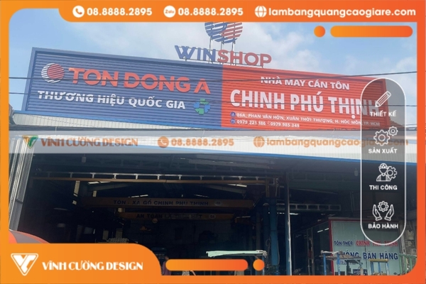 Thi công bảng hiệu tôn sóng giá rẻ nhà máy cán tôn
