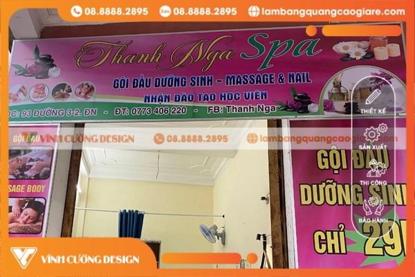 thi công biển hiệu hộp đèn bạt Hiflex tại Đà Nẵng