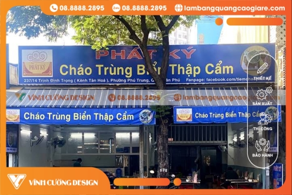 Thiết kế bảng hiệu hộp đèn quận Tân Phú sáng tạo