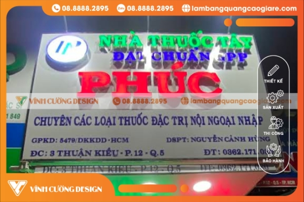Thi công bảng hiệu hộp đèn nhà thuốc siêu đẹp, giá rẻ 14 Về màu sắc và phông chữ cho biển hiệu nhà thuốc đẹp