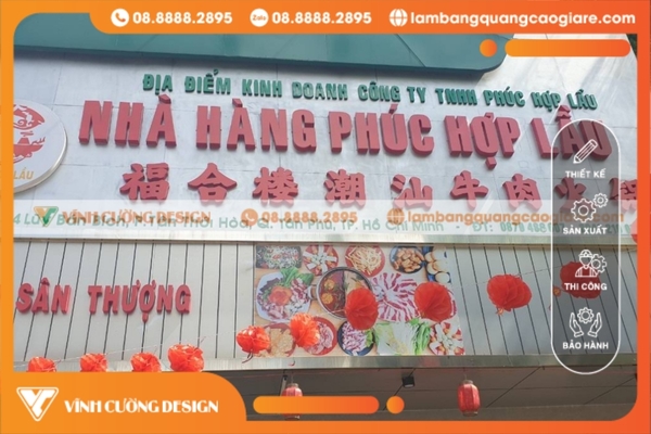 Vĩnh Cường Design – Đơn vị uy tín làm bảng hiệu hộp đèn quận Tân Phú chất lượng, giá tốt