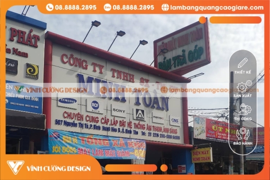 bảng hiệu alu chữ nổi công ty âm thanh ánh sáng