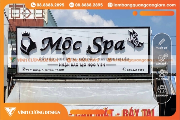 Làm bảng hiệu BMT DakLak giá rẻ, trọn gói 2 Bảng hiệu Alu chữ nổi Mica tại bmt