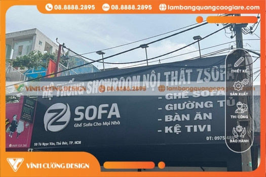 bảng hiệu alu chữ nổi showroom nội thất zsofa tphcm
