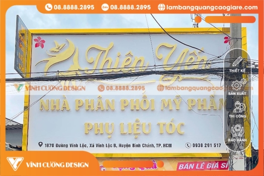 bảng hiệu alu khung viền cửa hàng mỹ phẩm tphcm