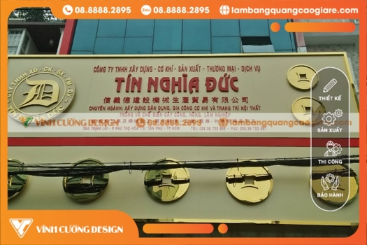 bảng hiệu alu khung viền vật liệu xây dựng & thiết kế nội thất