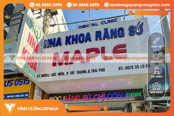 Bảng hiệu chữ nổi Alu và đèn led ma trận ấn tượng giúp thu hút khách