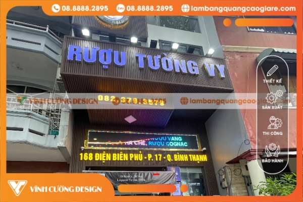 Làm bảng hiệu hộp đèn quận Bình Thạnh trọn gói, GIÁ RẺ 7 Bảng hiệu chữ nổi inox quận Bình Thạnh