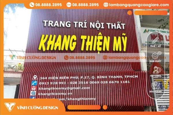 Làm bảng hiệu hộp đèn quận Bình Thạnh trọn gói, GIÁ RẺ 8 Bảng hiệu hộp đèn chữ nổi inox tại quận Bình Thạnh