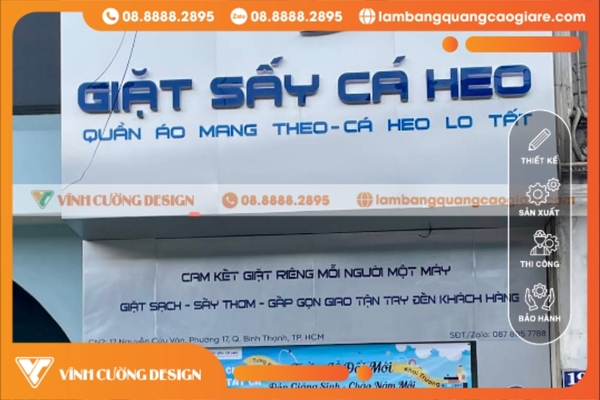 Làm bảng hiệu hộp đèn quận Bình Thạnh trọn gói, GIÁ RẺ 5 Bảng hiệu hộp đèn chữ nổi mica quận Bình Thạnh