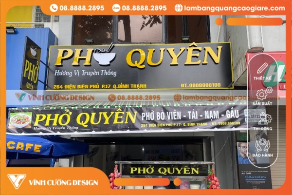 Làm bảng hiệu hộp đèn quận Bình Thạnh trọn gói, GIÁ RẺ 6 Bảng hiệu hộp đèn chữ nổi mica tại quận Bình Thạnh