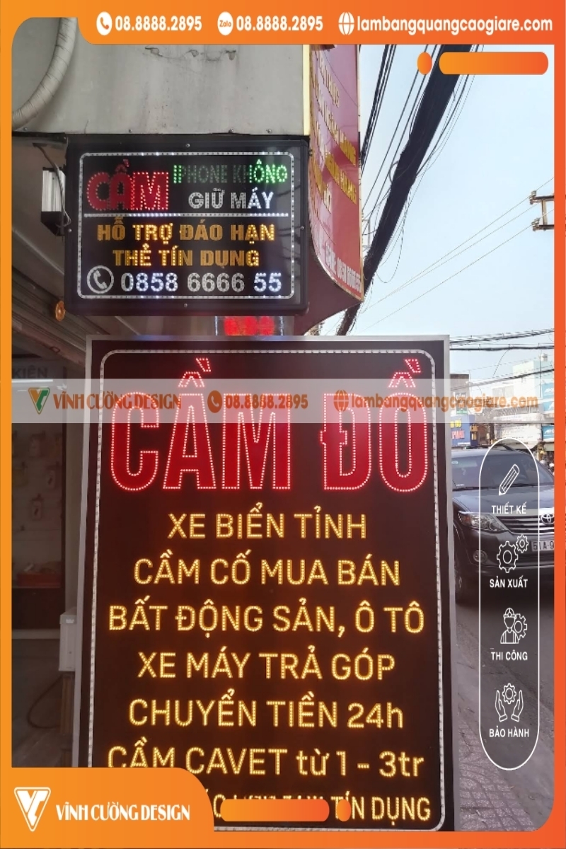 bảng hiệu hộp đèn led cầm đồ ấn tượng