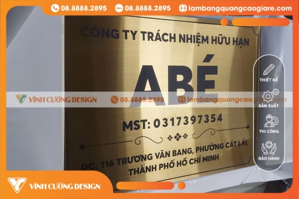 Bảng hiệu Inox ăn mòn vàng TPHCM