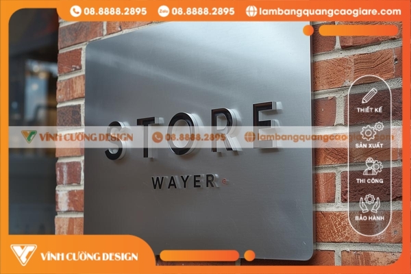Bảng hiệu Inox dễ vệ sinh, giữ được vẻ đẹp lâu dài
