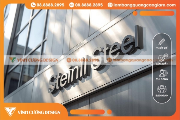Bảng hiệu Inox tôn lên sự sang trọng và đẳng cấp