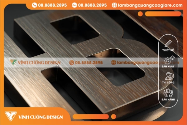 Bảng hiệu nha khoa chữ inox sơn hấp nhiệt có độ bền cao, chất lượng