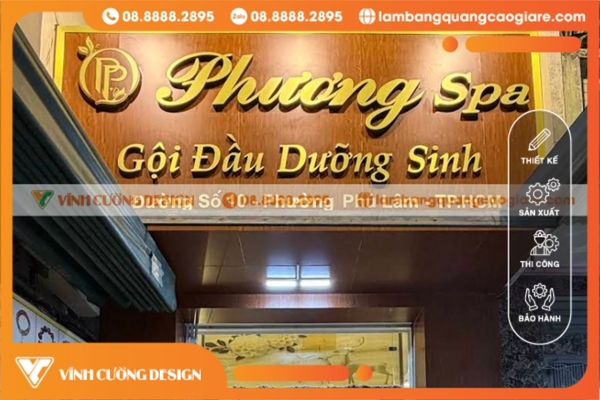 bang hieu spa bang go khung vien dep mat