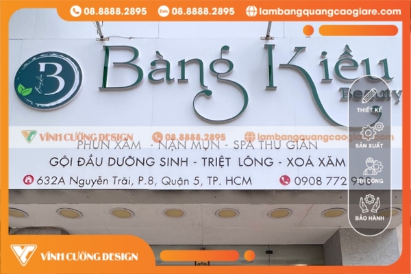 bảng hiệu spa dụng chữ nổi alu