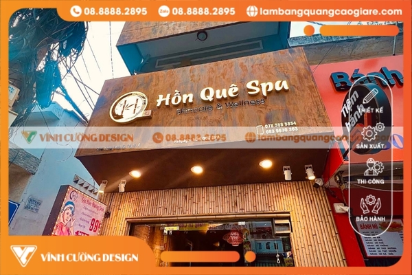 Bảng hiệu spa sắt gỉ sét độc đáo