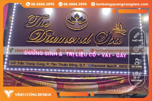 Bảng hiệu spa viền led nổi bật