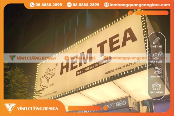 Bảng hiệu trà sữa đẹp, dễ thương, giá rẻ, uy tín tại TPHCM 26 Bảng hiệu trà sữa led khung viền dịu nhẹ, dễ nhìn