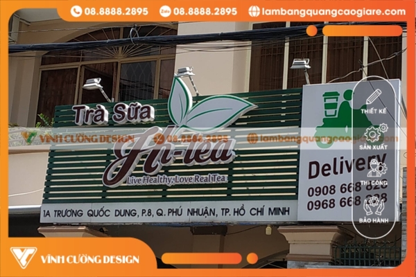 Bảng hiệu trà sữa đẹp, dễ thương, giá rẻ, uy tín tại TPHCM 45 Bảng hiệu trà sữa siêu bền chống mưa