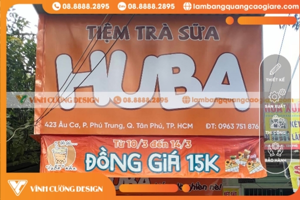 Bảng hiệu trà sữa đẹp, dễ thương, giá rẻ, uy tín tại TPHCM 10 bảng quảng cáo trà sữa bạt Hilfex đơn giản