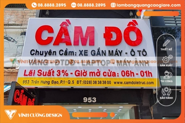 biển hiệu cầm đồ phong thủy theo yêu cầu khách hàng