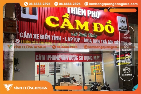 biển hiệu cầm đồ thanh lam tôn không gỉ sét, ăn mòn