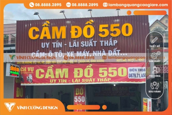 biển hiệu cầm đồ tôn sóng giá rẻ, bền bỉ