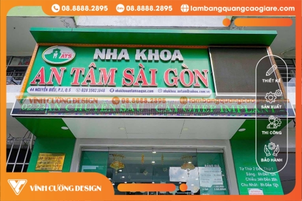 biển hiệu nha khoa chữ nổi mica đa dạng màu sắc