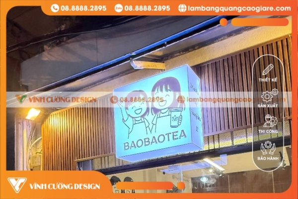 Bảng hiệu trà sữa đẹp, dễ thương, giá rẻ, uy tín tại TPHCM 8 Biển hiệu trà sữa phong cách hiện đại, trẻ trung