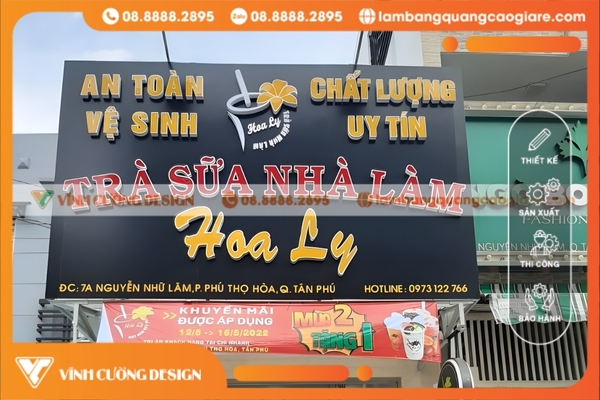 Bảng hiệu trà sữa đẹp, dễ thương, giá rẻ, uy tín tại TPHCM 15 Biển hiệu trà sữa thiết kế riêng theo yêu cầu khách hàng