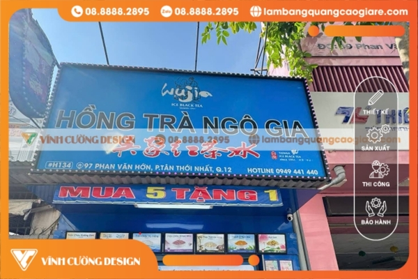 Biển hộp đèn quảng cáo ngoài trời quận 12