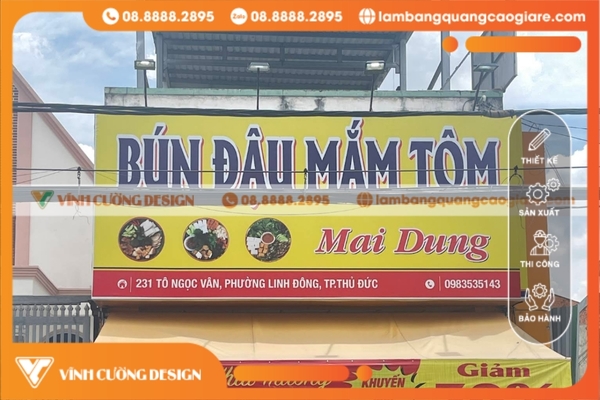 Các dịch vụ thi công bảng hiệu Thủ Đức tại Vĩnh Cường Design