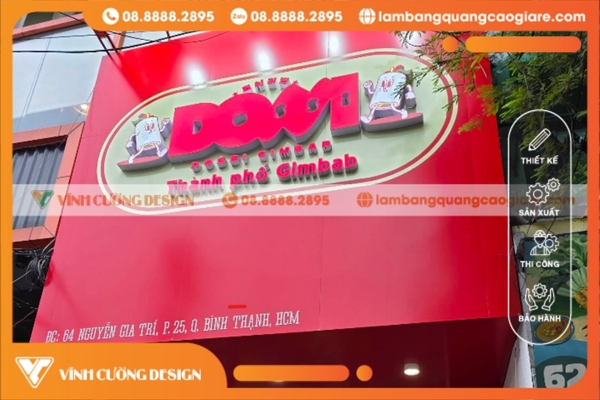 Làm bảng hiệu hộp đèn quận Bình Thạnh trọn gói, GIÁ RẺ 31 Cam kết của Vĩnh Cường Design khi thi công bảng hiệu quảng cáo quận Bình Thạnh