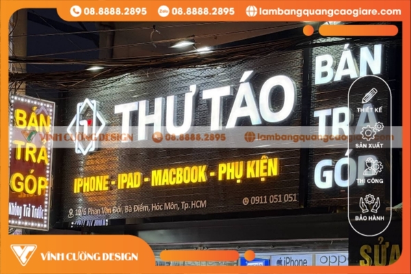 Chi phí làm bảng hiệu chữ nổi gắn đèn LED bao nhiêu
