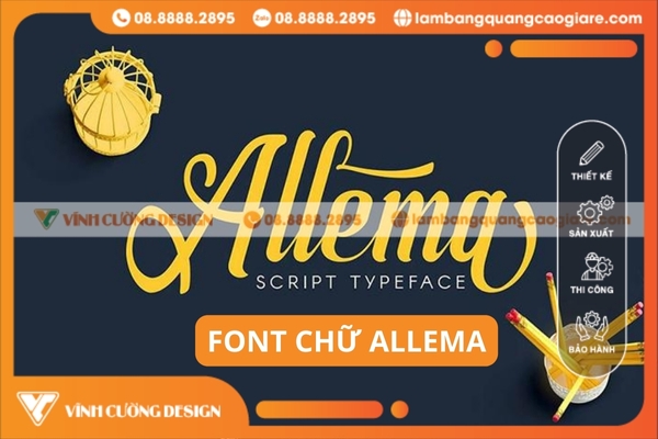 Font chữ Allema thiết kế biển quảng cáo đẹp