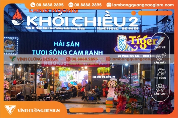 Gia công bảng hiệu chữ nổi thẩm mỹ Đà Lạt