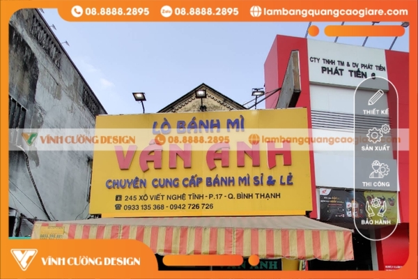 Làm bảng hiệu hộp đèn quận Bình Thạnh trọn gói, GIÁ RẺ 23 in bạt quảng cáo Bình Thạnh