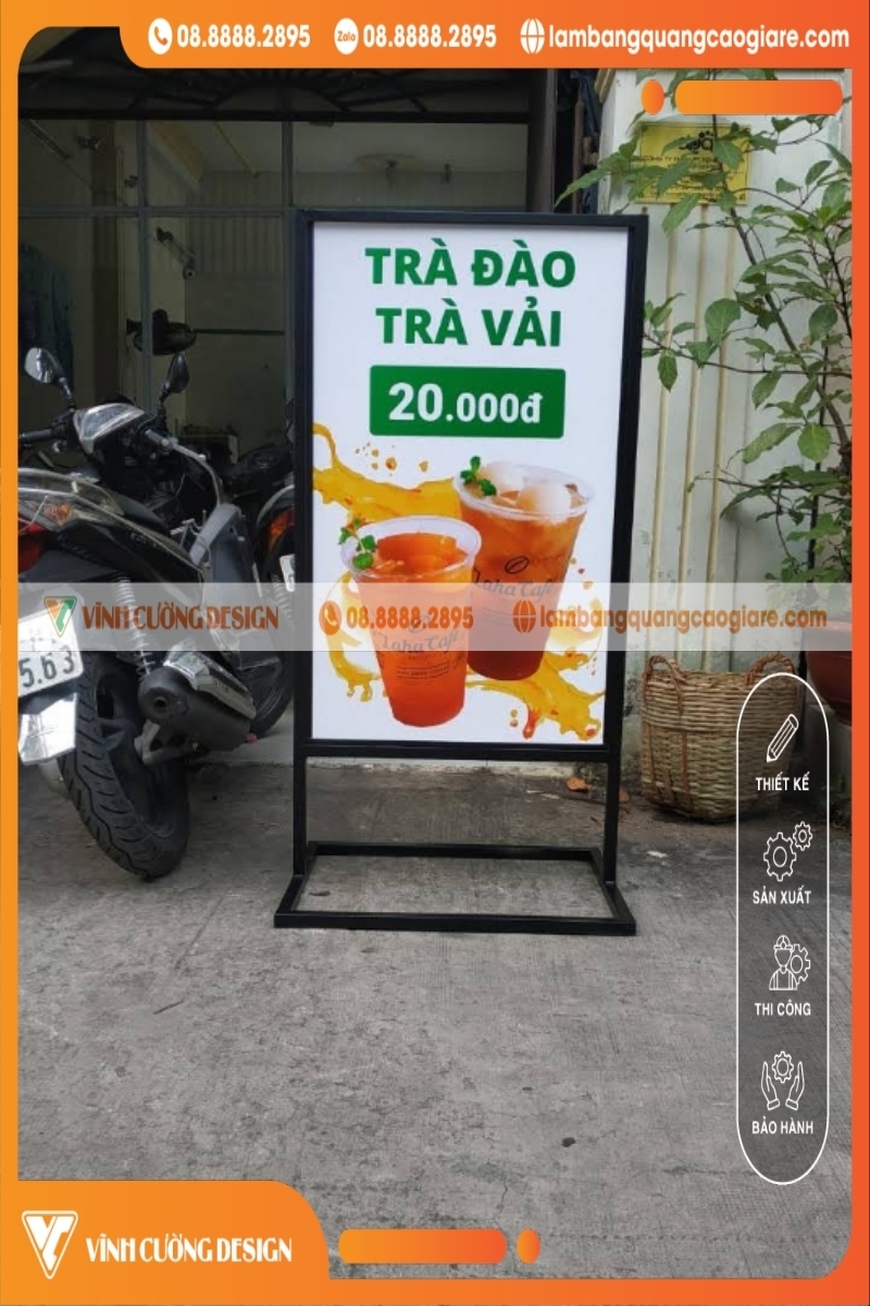 Khái niệm standee chân khung sắt