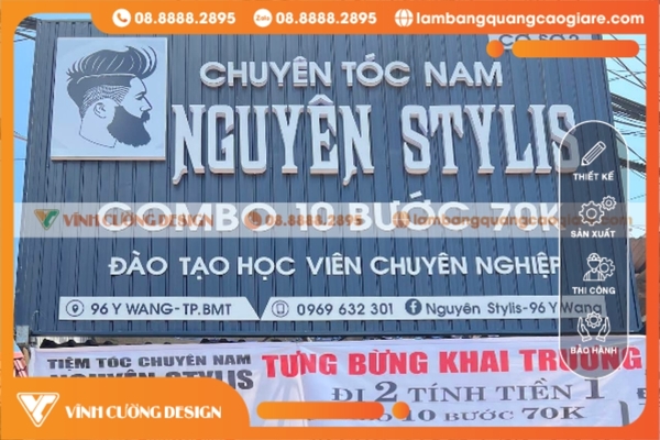 Làm bảng hiệu BMT DakLak giá rẻ, trọn gói 3 Làm bảng hiệu Alu chữ nổi Mica bmt