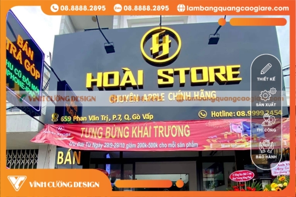 Làm bảng hiệu alu gương chữ nổi Inox TPHCM