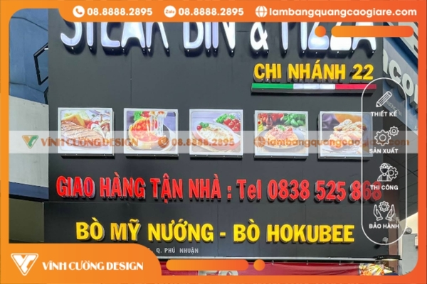 Làm bảng hiệu hộp đèn quận Phú Nhuận CHẤT LƯỢNG 17 Làm bảng hiệu alu kết hợp chữ inox quận Phú Nhuận