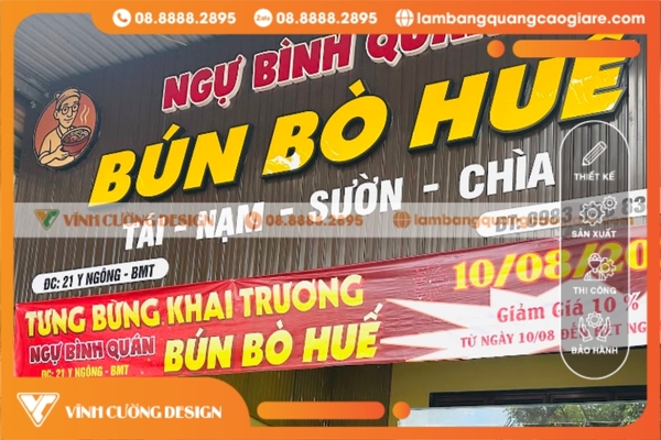 Làm bảng hiệu BMT DakLak giá rẻ, trọn gói 12 Làm bảng hiệu Alu (nhôm nhựa Aluminium) BMT