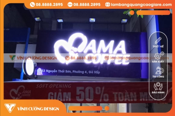 Dịch vụ làm bảng hiệu chữ nổi uy tín giá rẻ TPHCM 16 Làm bảng hiệu chữ nổi mica sáng đèn chất lượng TPHCM