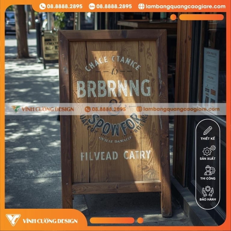 Làm bảng hiệu gỗ đứng